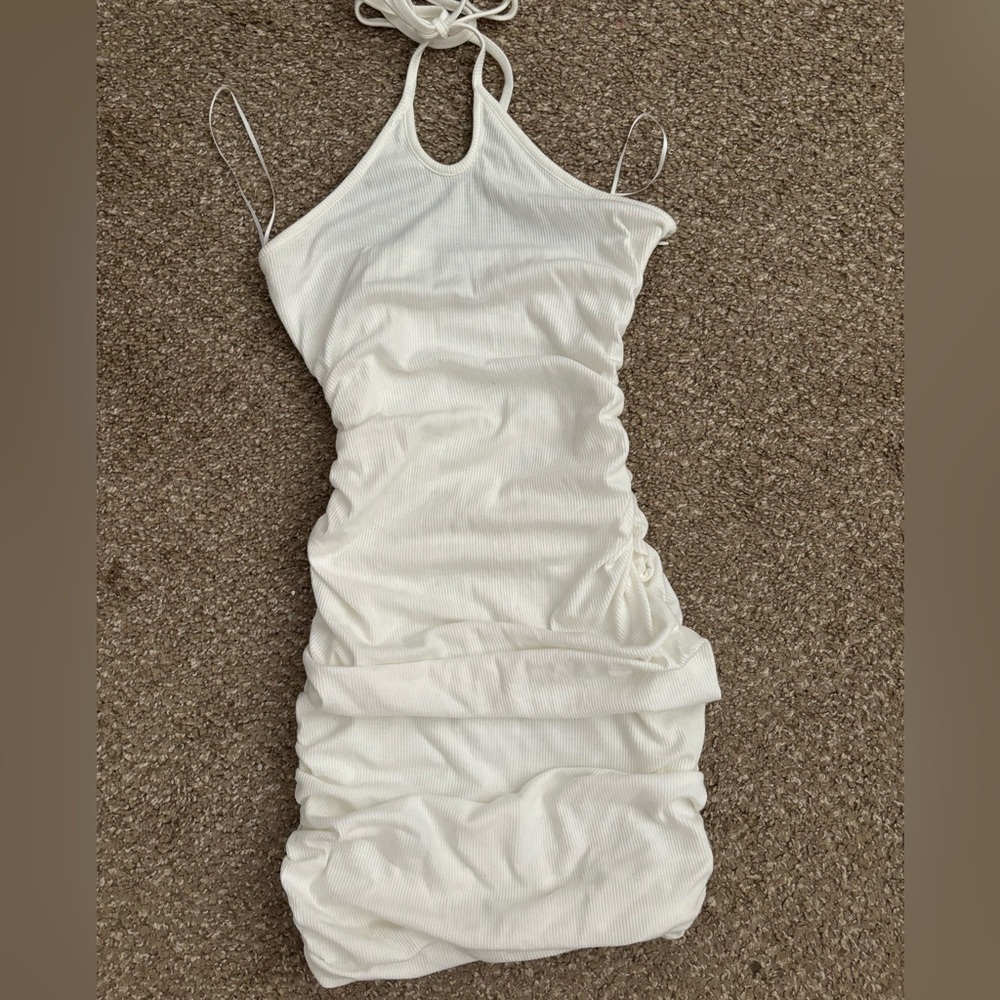 princess polly white halter top mini dress